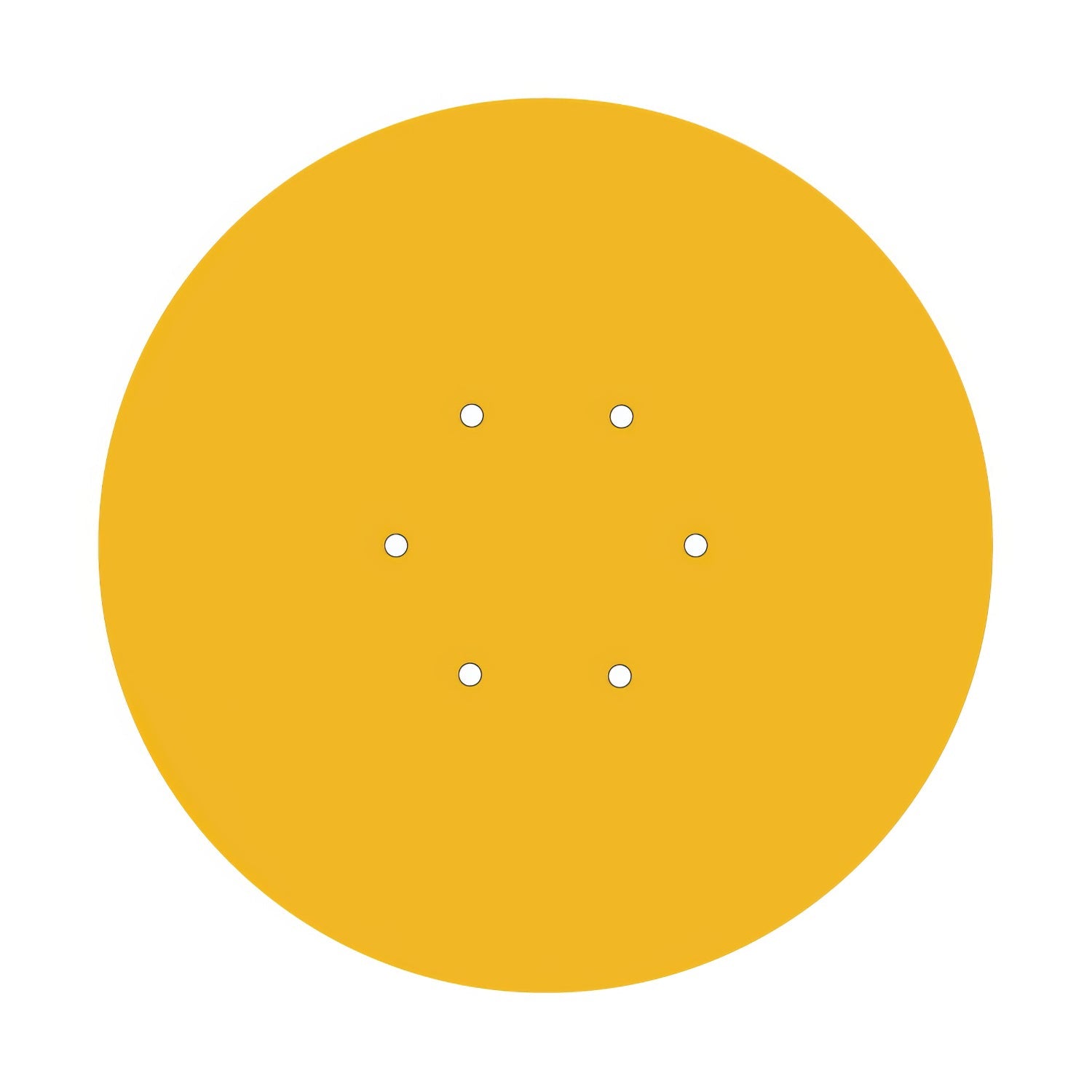 Rosone XXL Rose-One rotondo, diametro 400 mm con 6 fori e 4 fori laterali - Mostarda Bianco