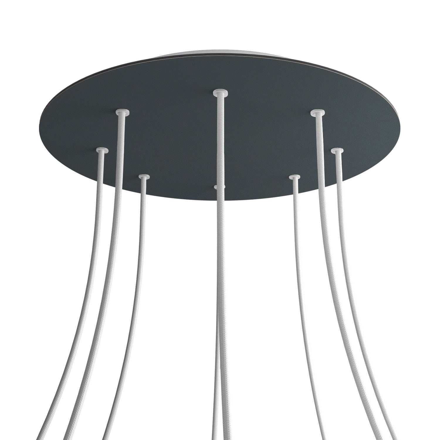 Rosone XXL Rose-One rotondo, diametro 400 mm con 8 fori e 4 fori laterali - Antracite Bianco