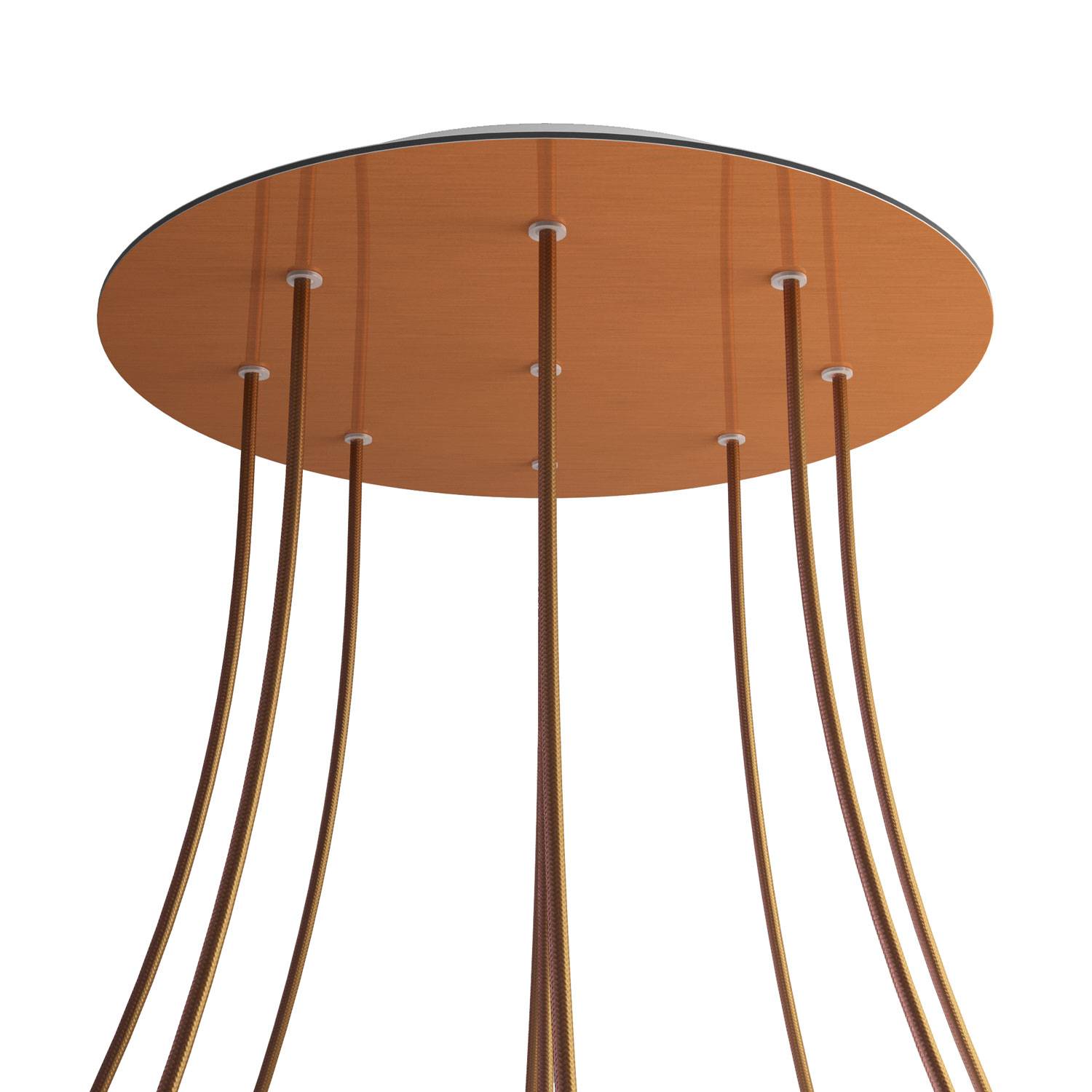 Rosone XXL Rose-One rotondo, diametro 400 mm con 9 fori e 4 fori laterali - Dibond Rame satinato Bianco