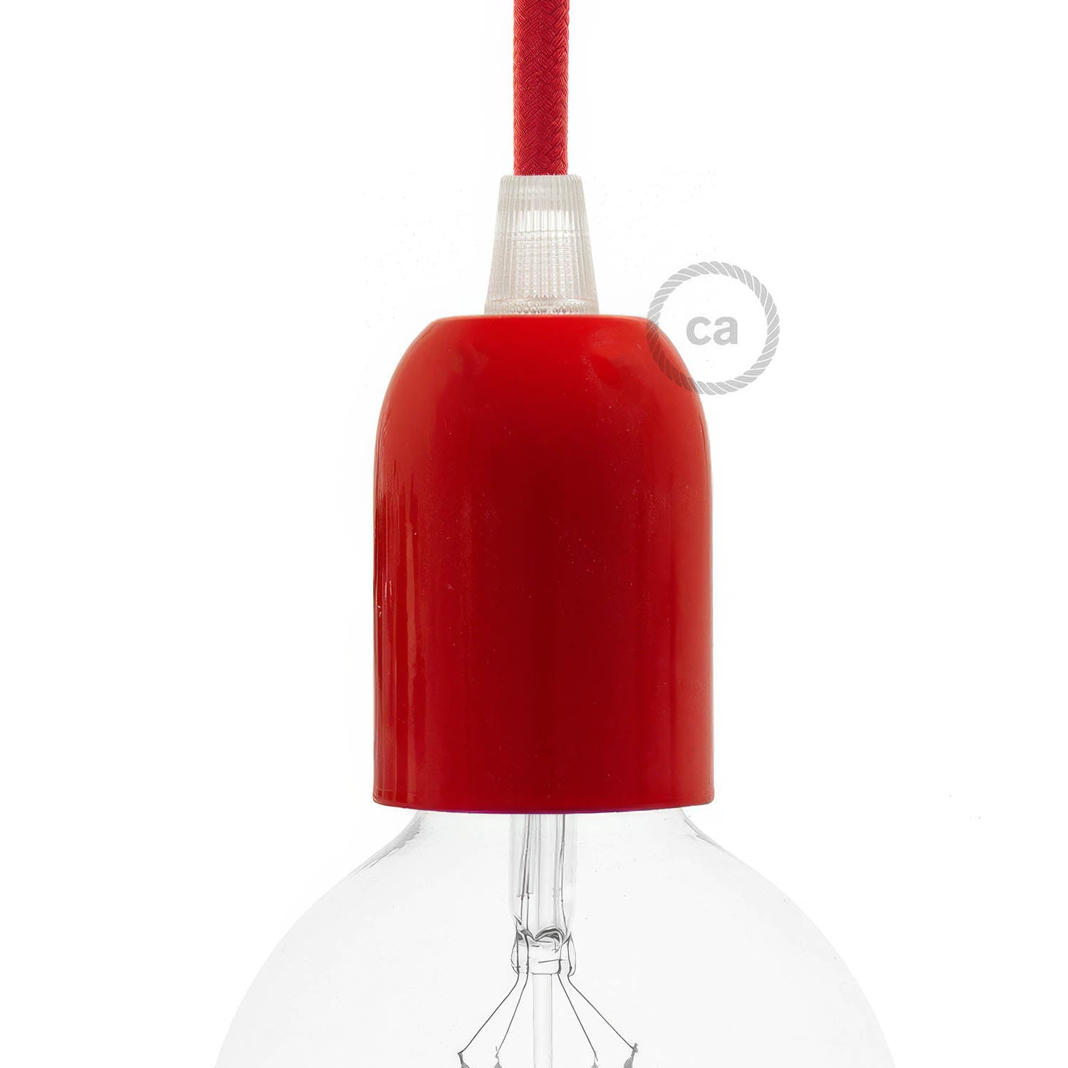 Rounded Top metal E26 light bulb socket kits - Red