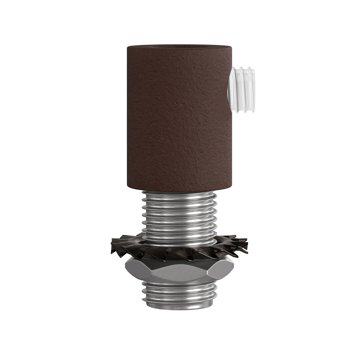 Cylindrical metal strain relief - Painted dark rust – Creative Cables