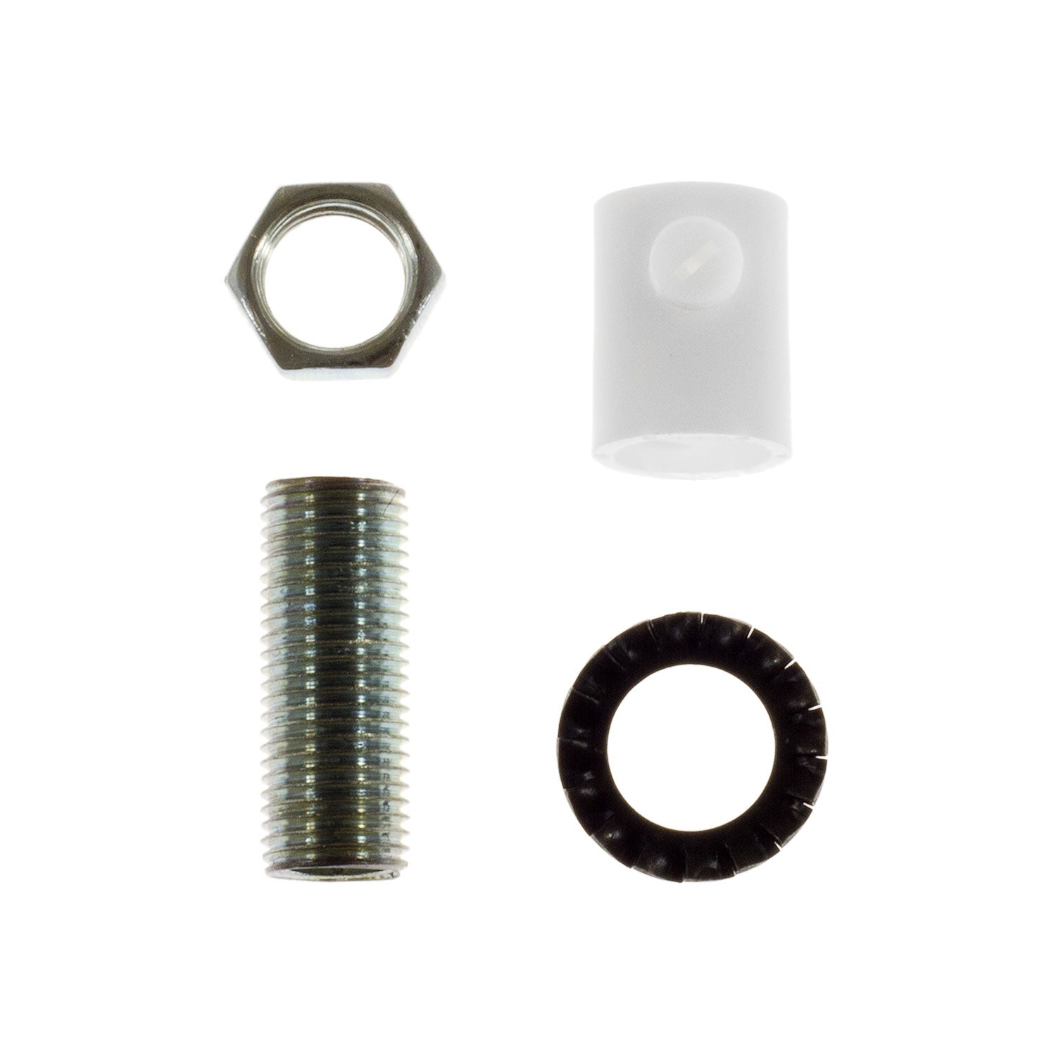 Serracavo cilindrico in plastica completo di tige, dado e rondella - Bianco