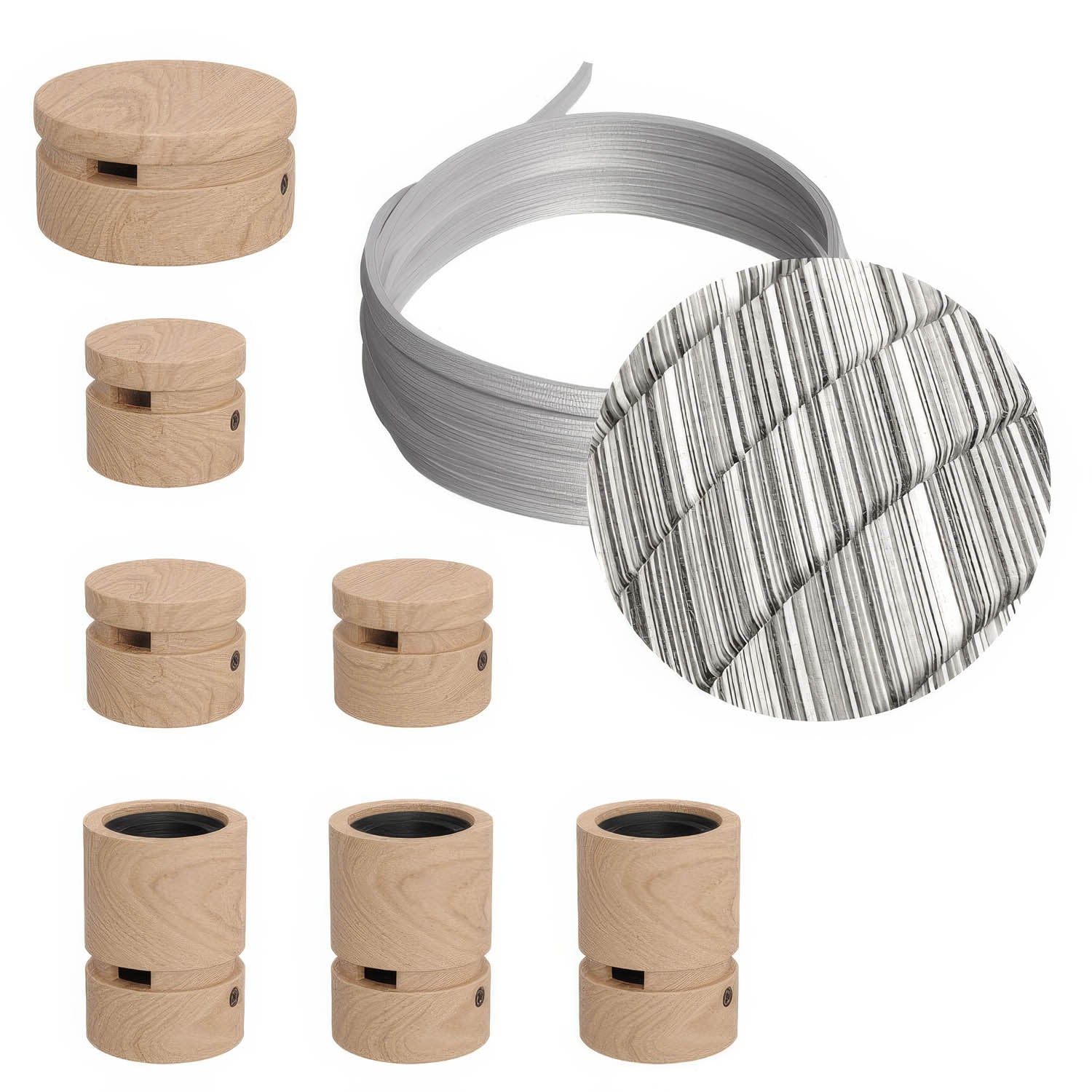 Sistema Filé Linear Kit - con cavo ECC37 di 5 m per catenaria e 7 componenti in legno per interni