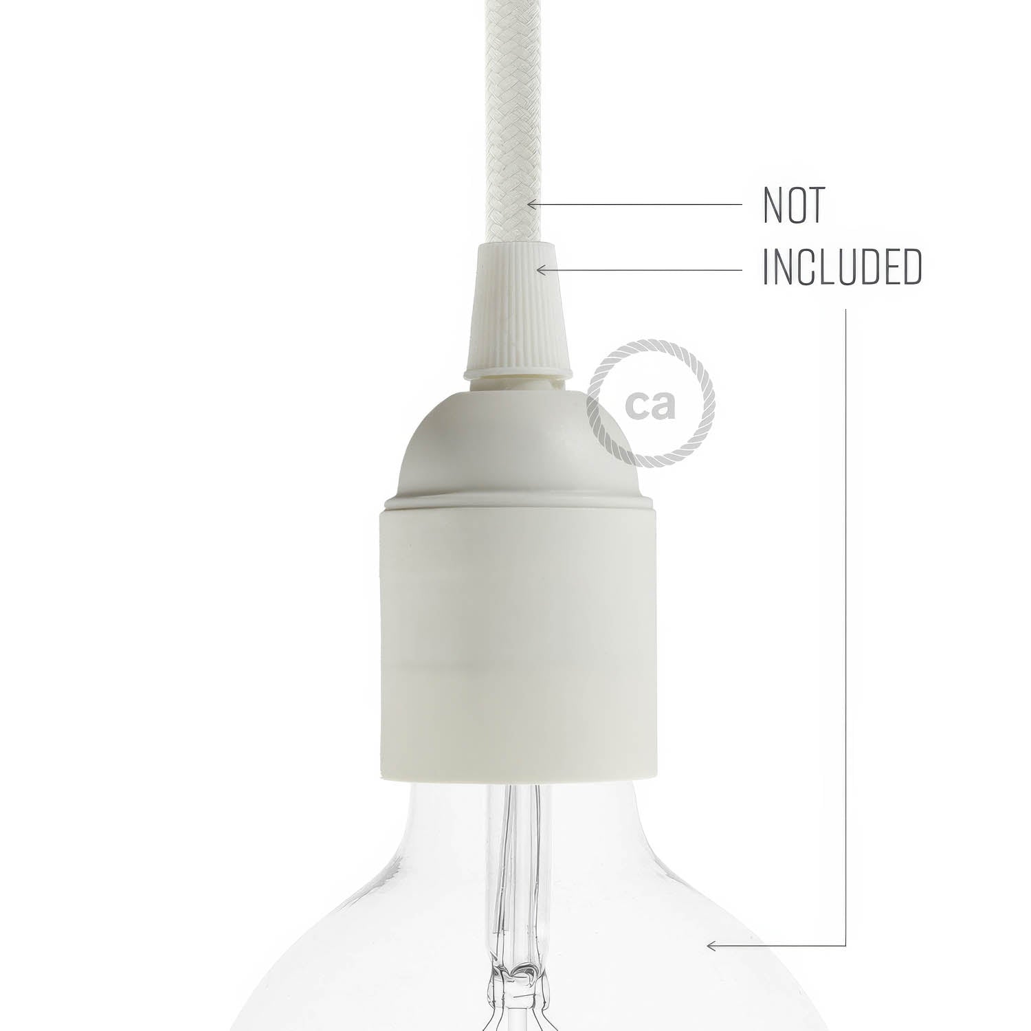 Smooth Sided Thermoplastic E26 light bulb socket - White