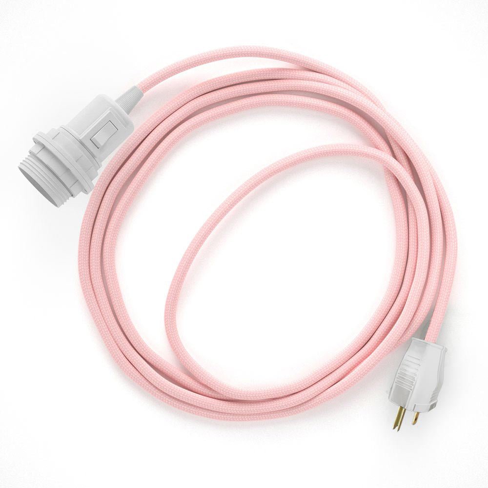 Snake for lampshade - Plug-in lamp with colored fabric cable - RM16