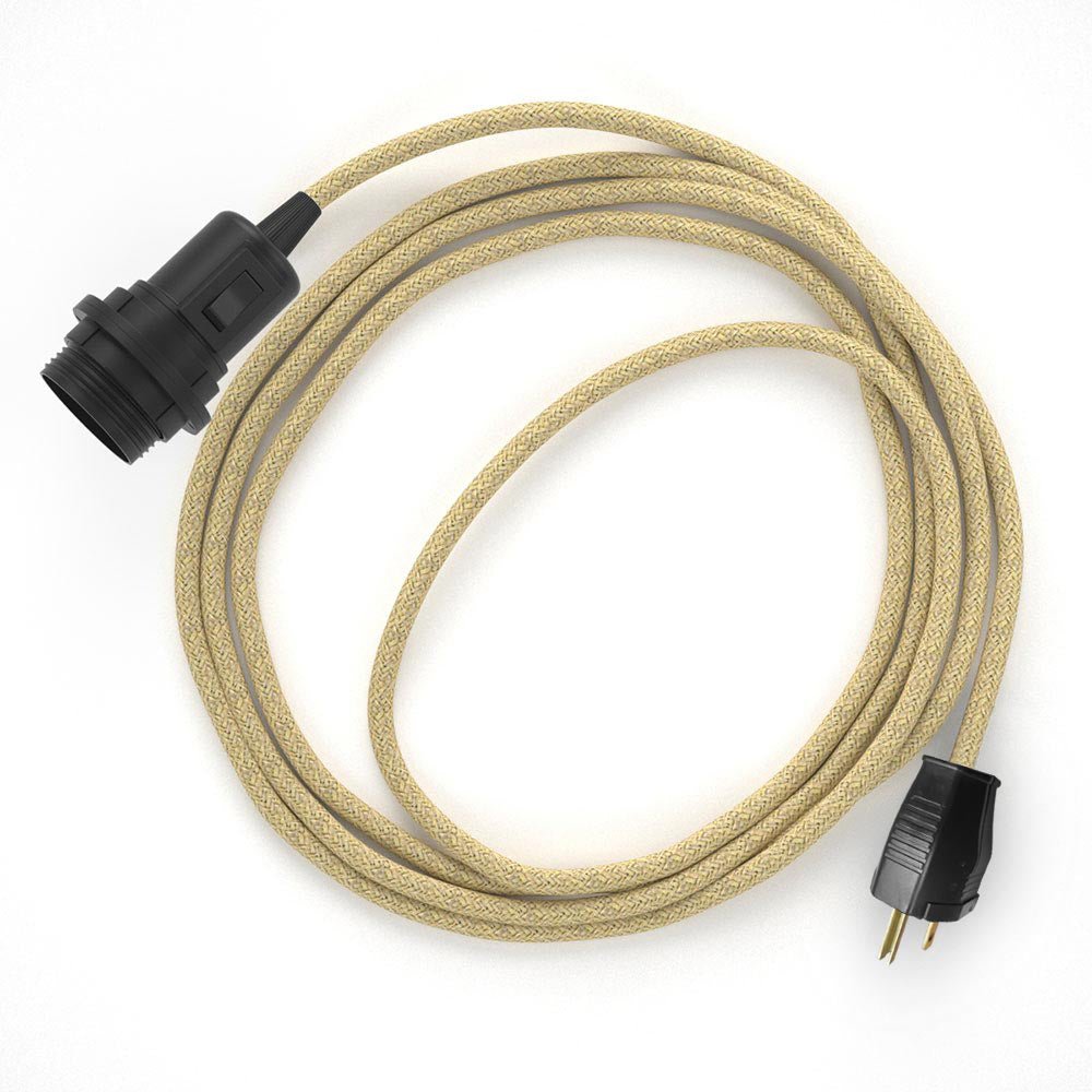 Snake for lampshade - Plug-in lamp with colored fabric cable - RN06