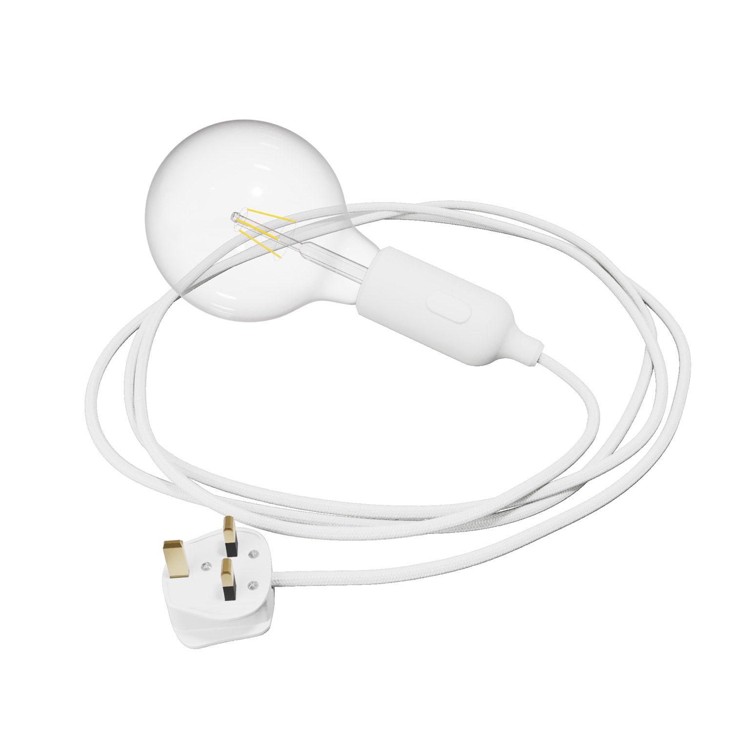 Snake Lampada in silicone con interruttore e spina UK - Bianco