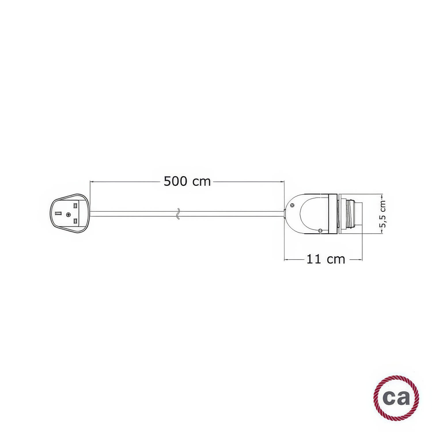 Snake Modulair, lampada portatile per esterni, 5 m cavo tessile, portalampada IP65 e spina UK - Nero