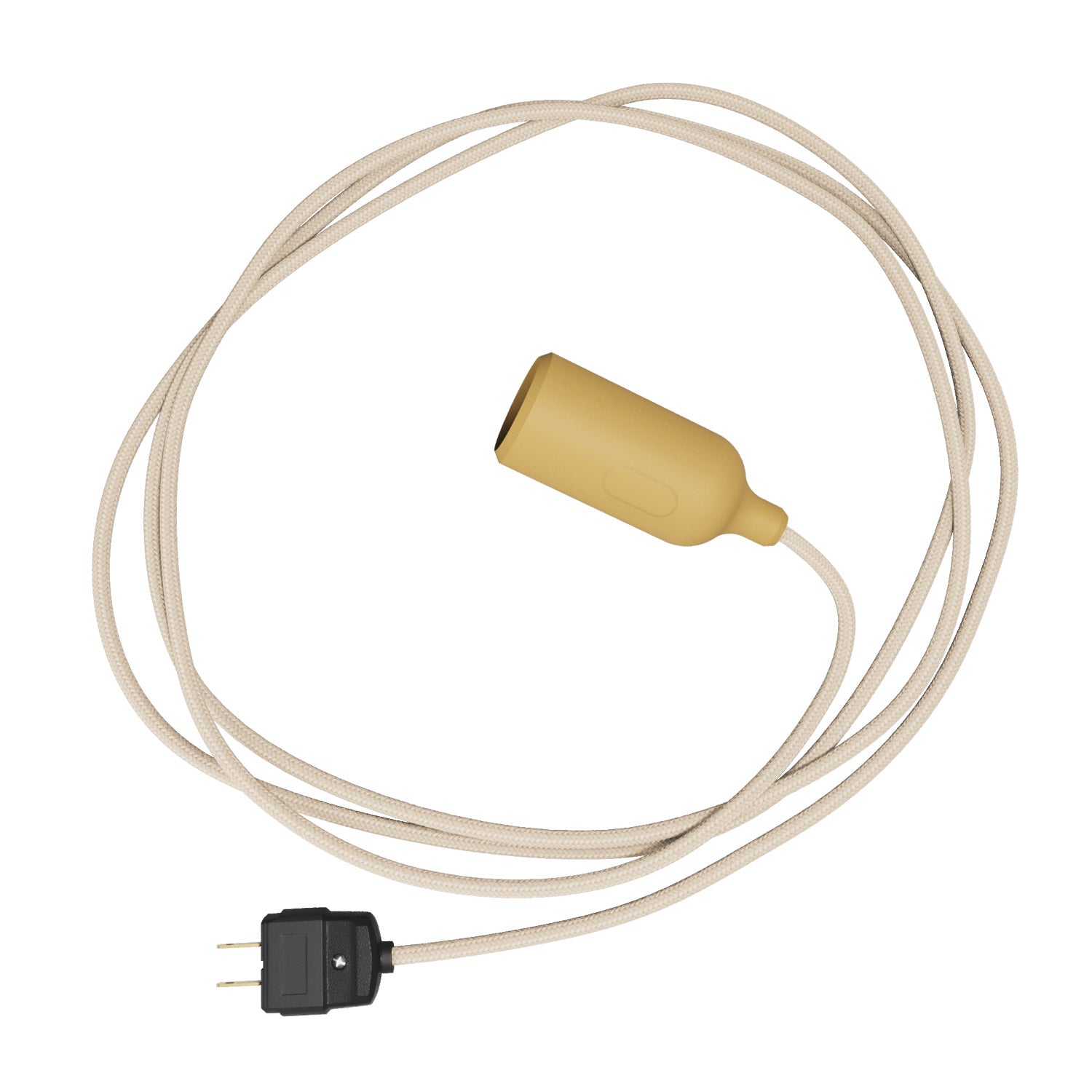 Snake - Silicone lamp with switch and plug Mustard