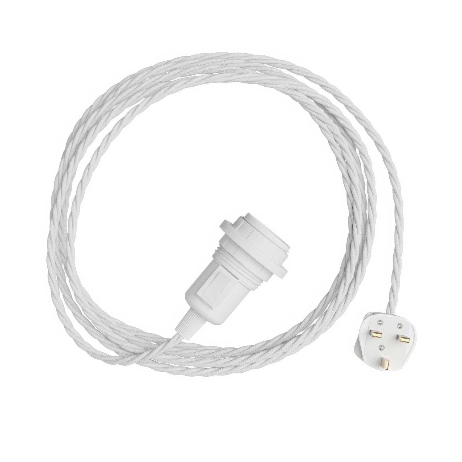 Snake Twisted per paralume - Lampada plug-in con cavo trecciato in tessuto TC01 e spina UK