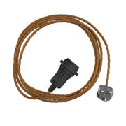 Snake Twisted per paralume - Lampada plug-in con cavo trecciato in tessuto TC23 e spina UK