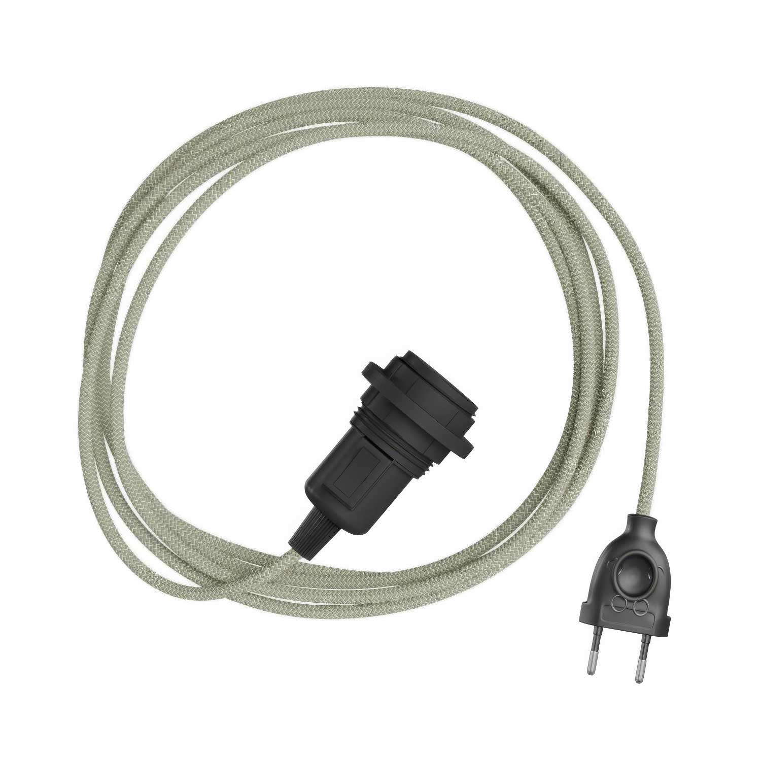 Snake Zig-Zag per paralume - Lampada plug-in con cavo in tessuto effetto Zig-Zag RD72