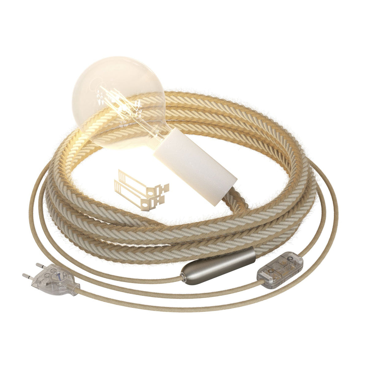 SnakeBis Rope - White plug-in lamp with braided jute cord – Creative Cables