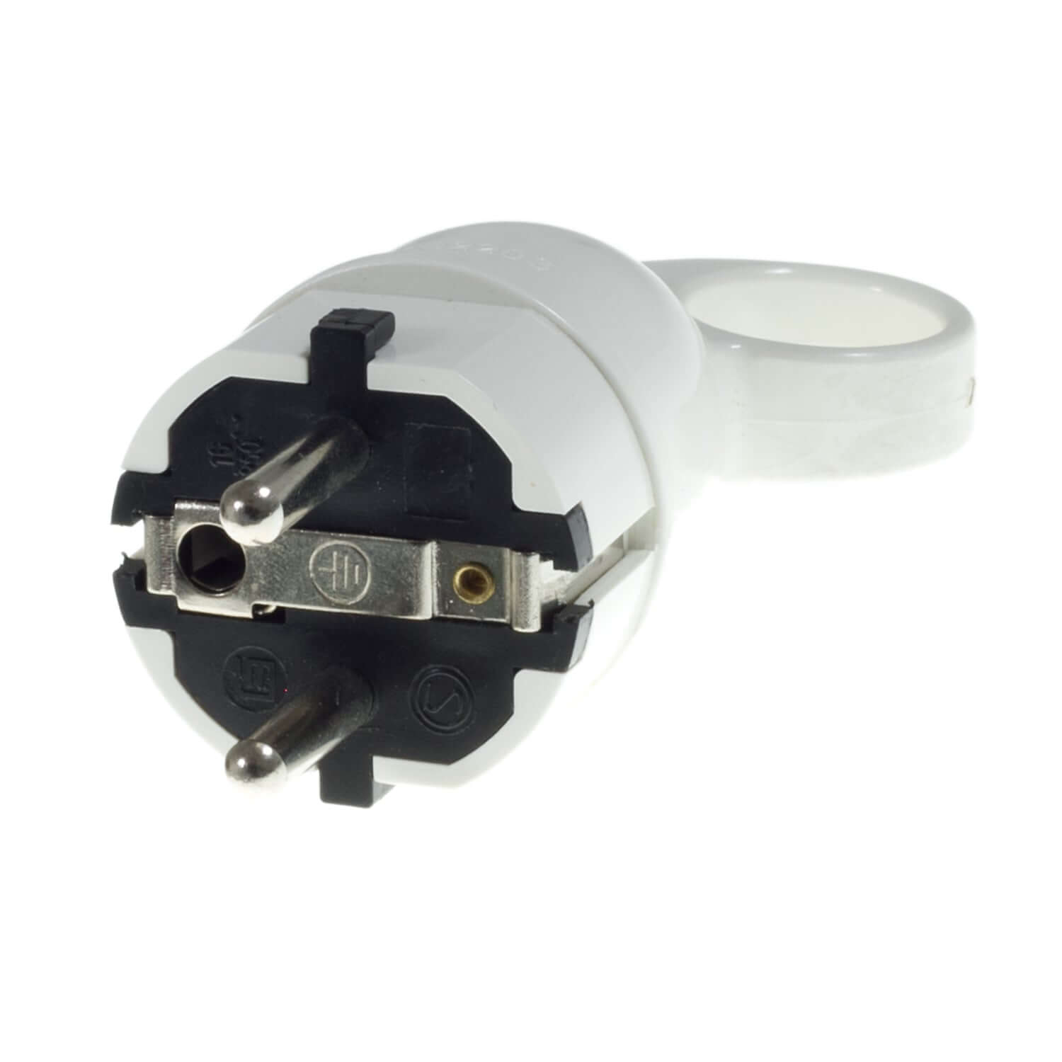 Spina Schuko Confort con anello 16A 250V - Bianco - Creative Cables