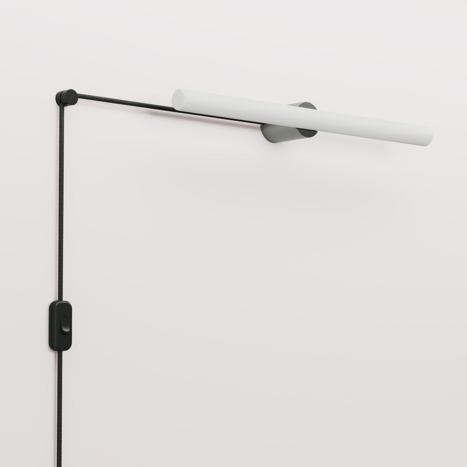 Spostaluce Plug-in Light with Metal Finish and S14d LED Linear Light Bulb - Brushed Titanium