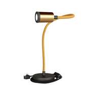 Table Flex GU1d0 lampada da tavolo snodabile con mini faretto LED e spina UK - Bronzo satinato