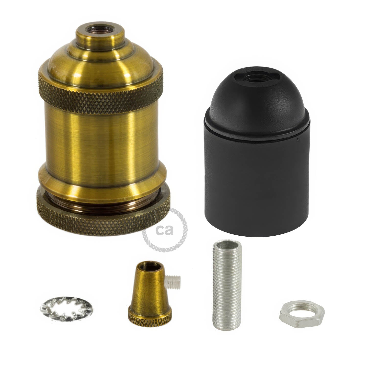 Vintage Style - single ferrule E26 light bulb socket kits - Brass